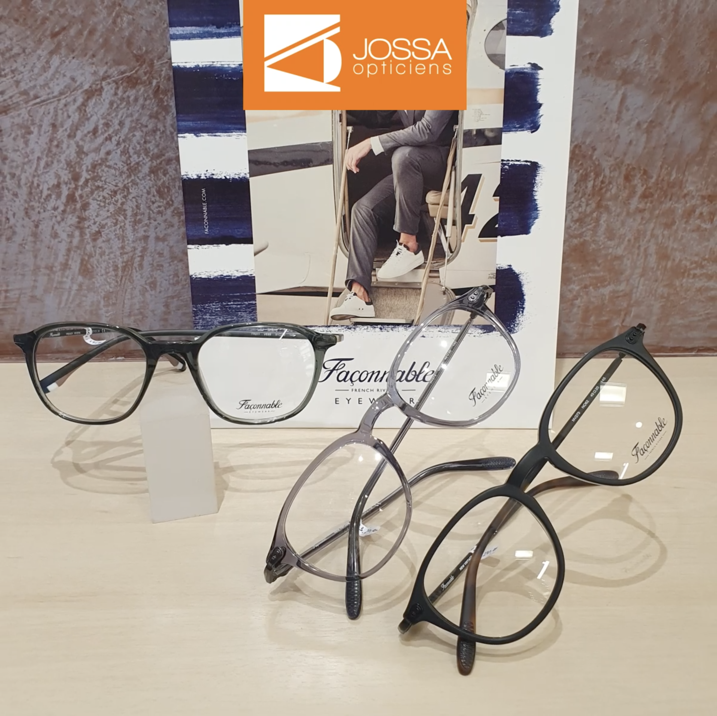 Découvrez les lunettes Façonnable, une marque que les opticiens Jossa affectionnent beaucoup.